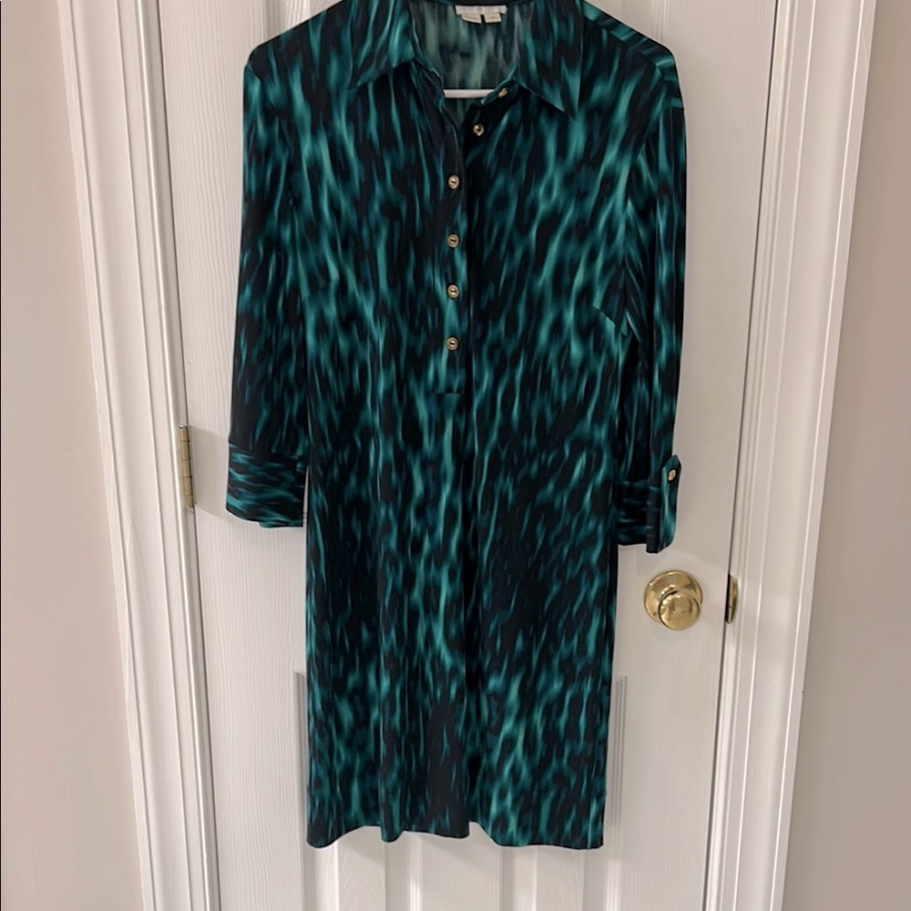 London Times Teal and Black Dress